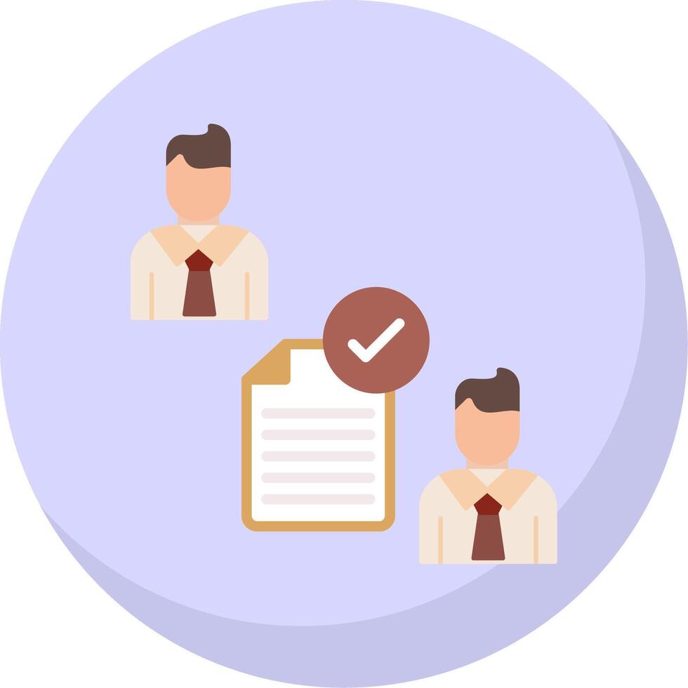 Conclusion Of Contract Flat Bubble Icon vector