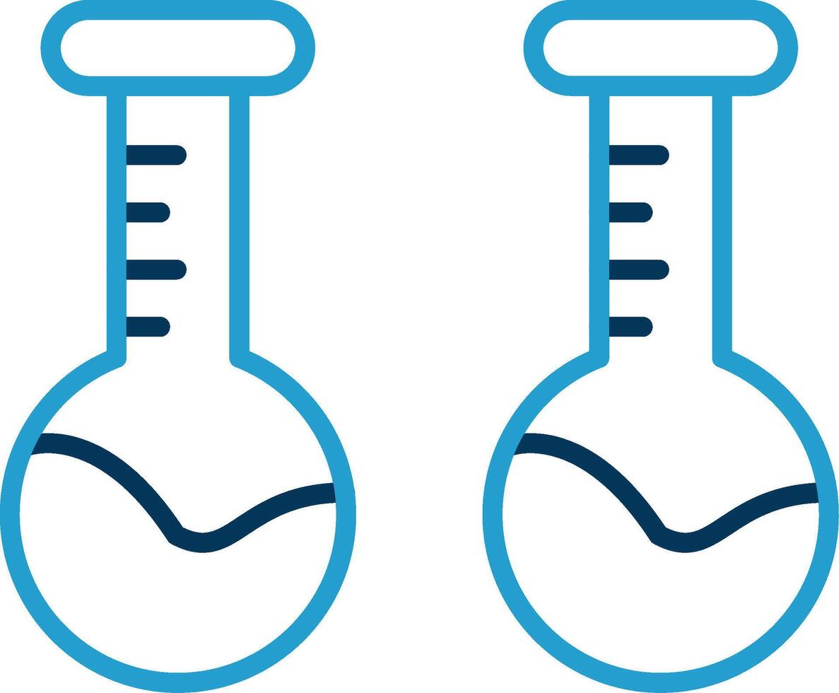 Volumetric Flask Line Blue Two Color Icon vector