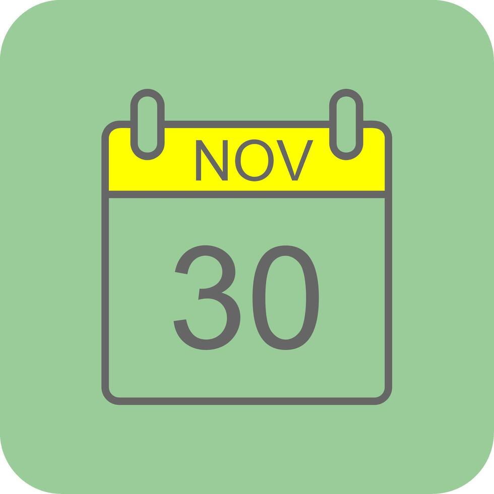 November Filled Yellow Icon vector