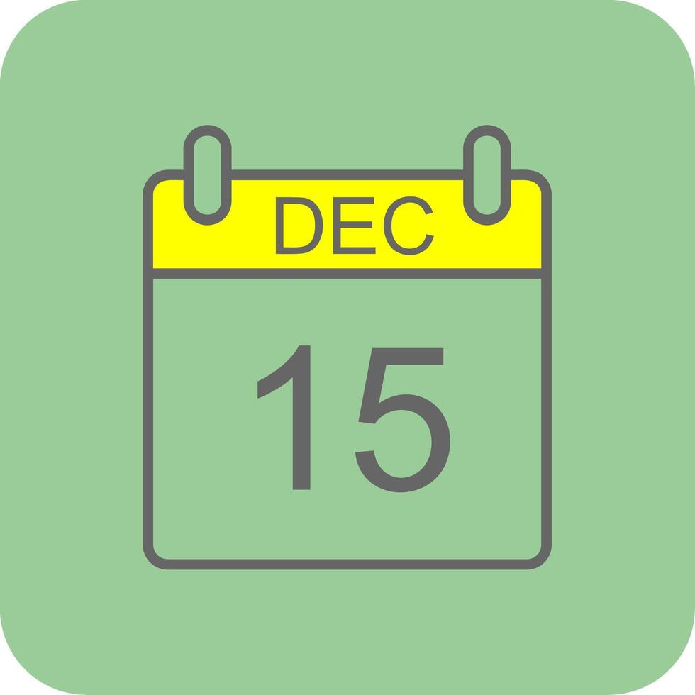 December Filled Yellow Icon vector