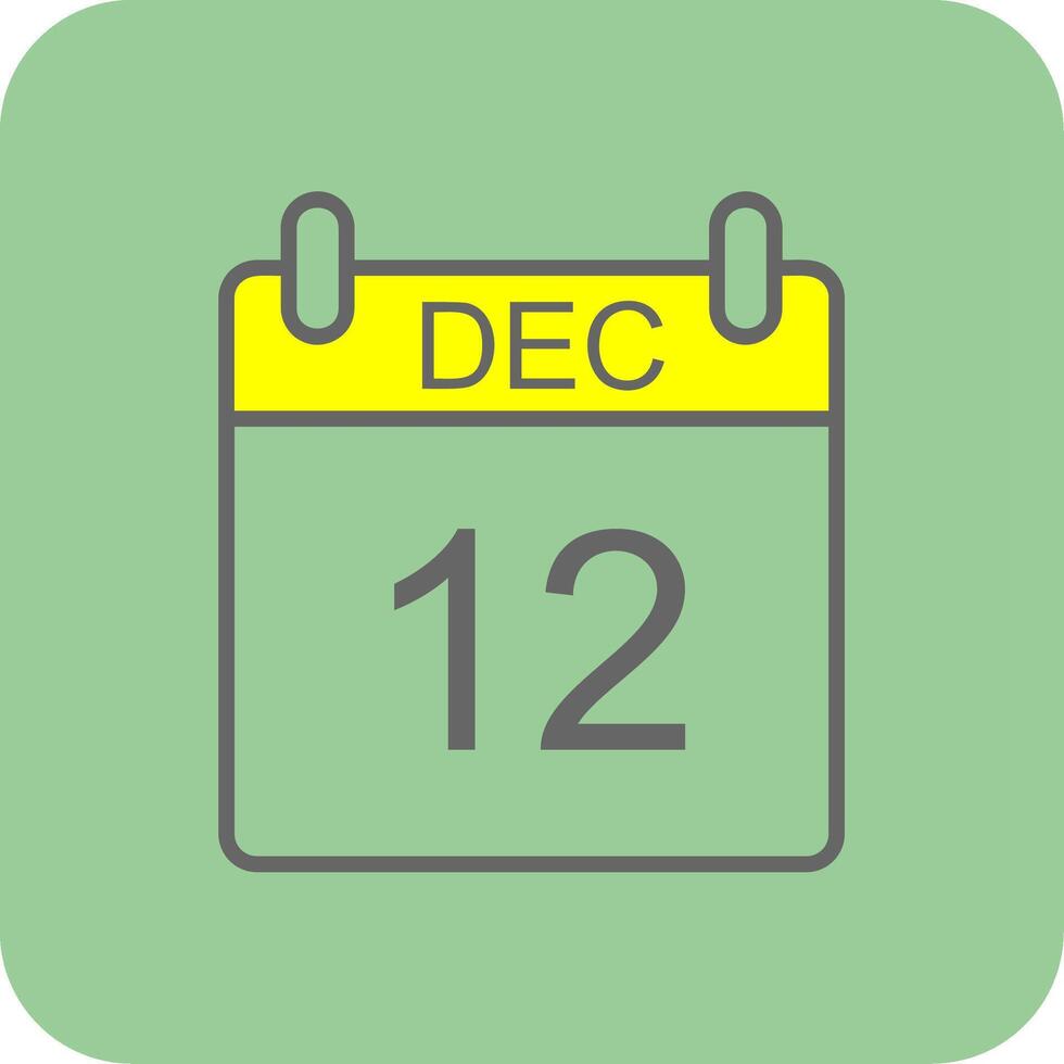December Filled Yellow Icon vector