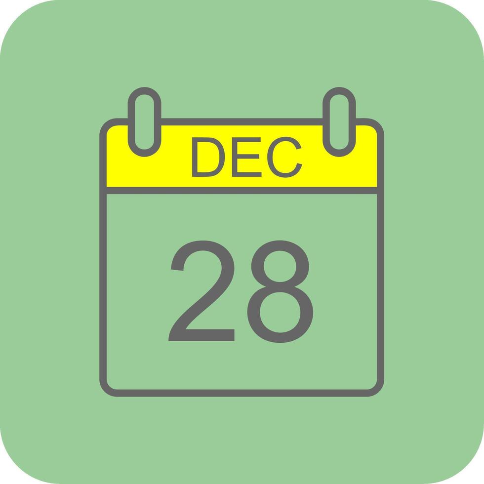 December Filled Yellow Icon vector