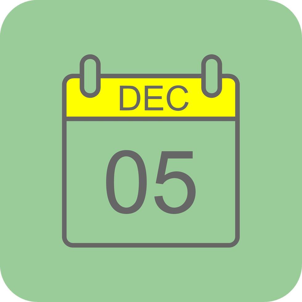 December Filled Yellow Icon vector