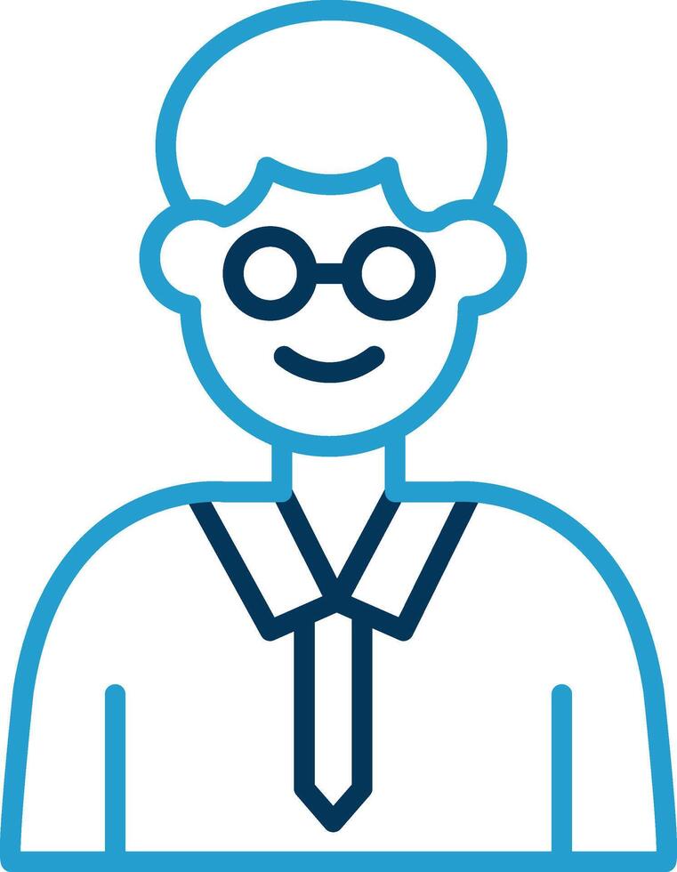 Professor Line Blue Two Color Icon vector