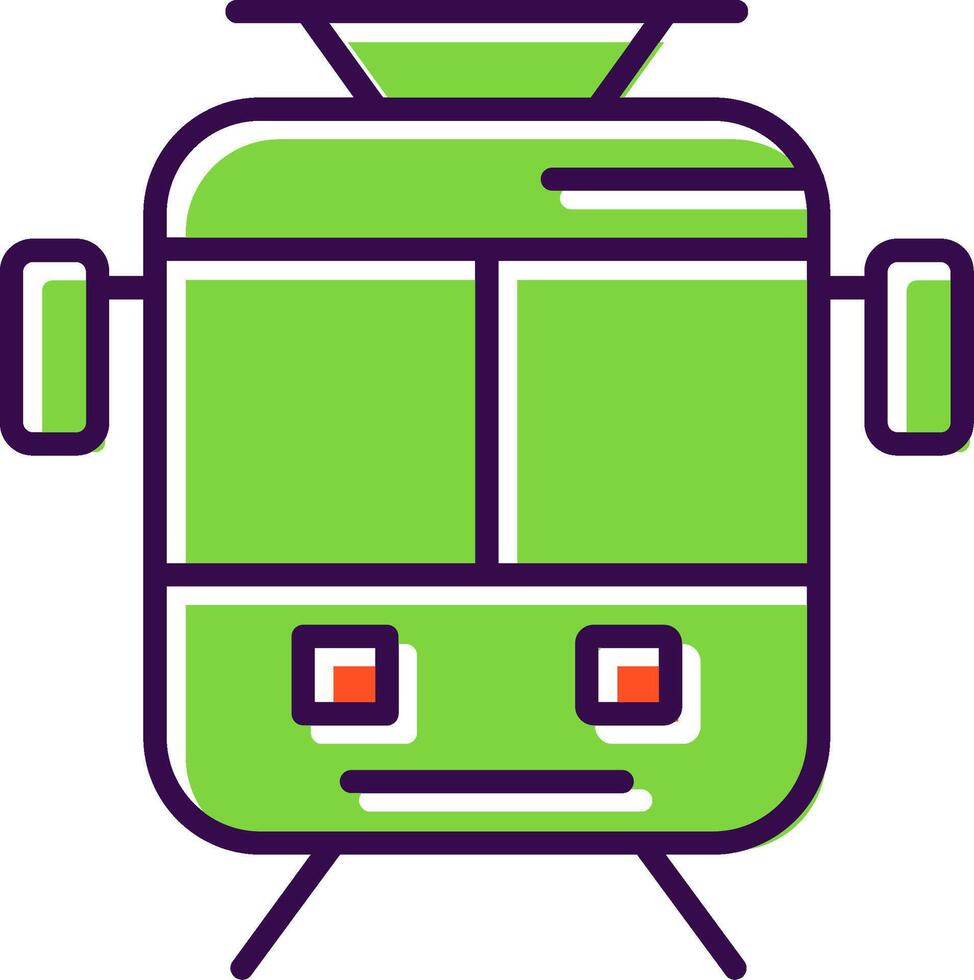 Old Tram filled Design Icon vector