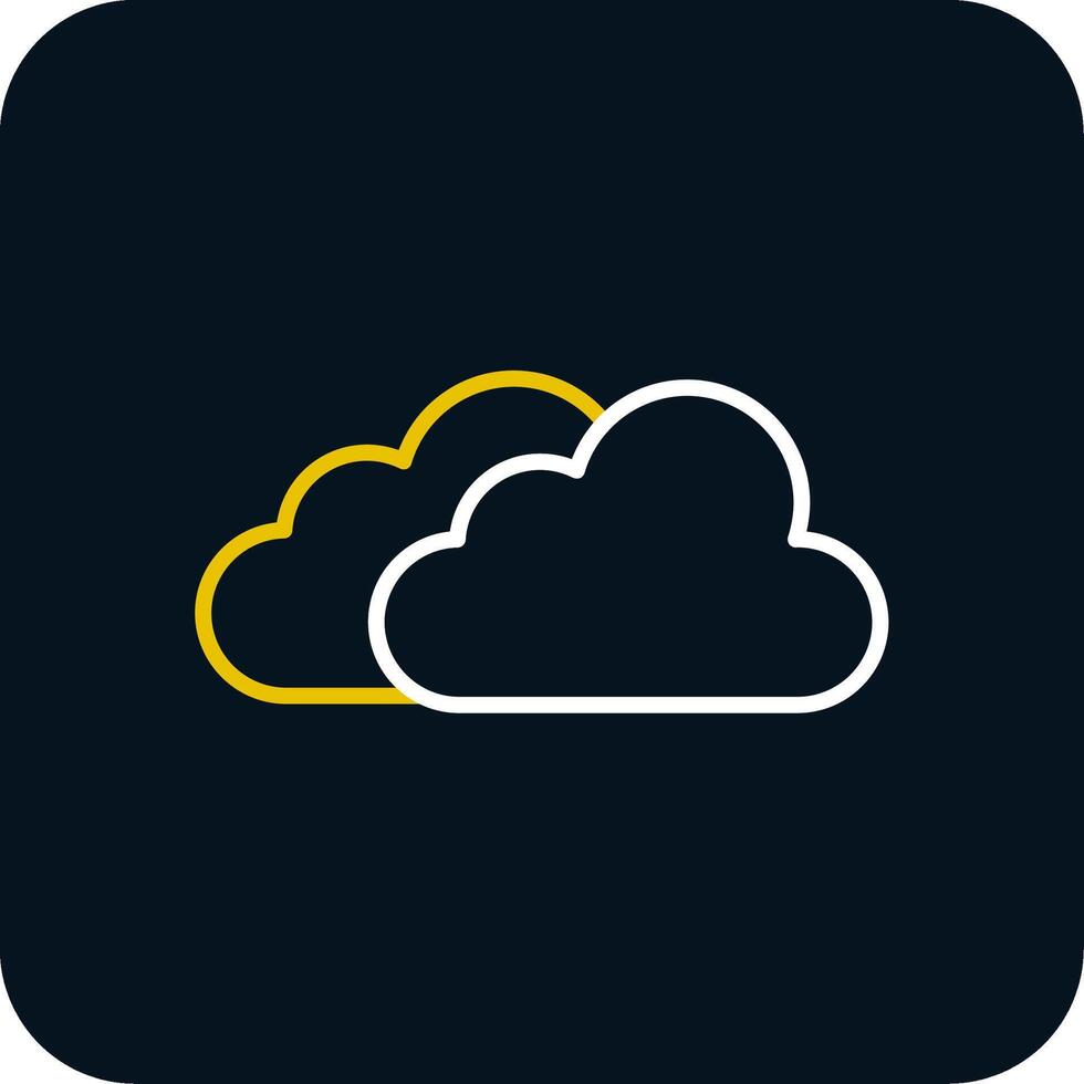 Clouds Line Red Circle Icon vector