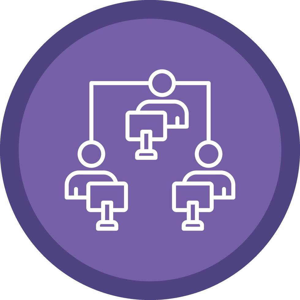 Network User Line Multi Circle Icon vector
