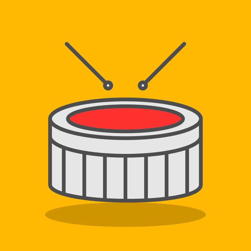 Snare Drum Filled Shadow Icon vector