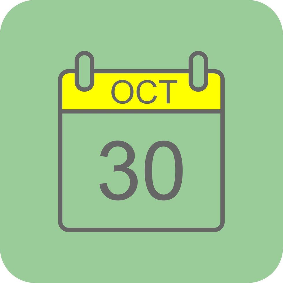October Filled Yellow Icon vector