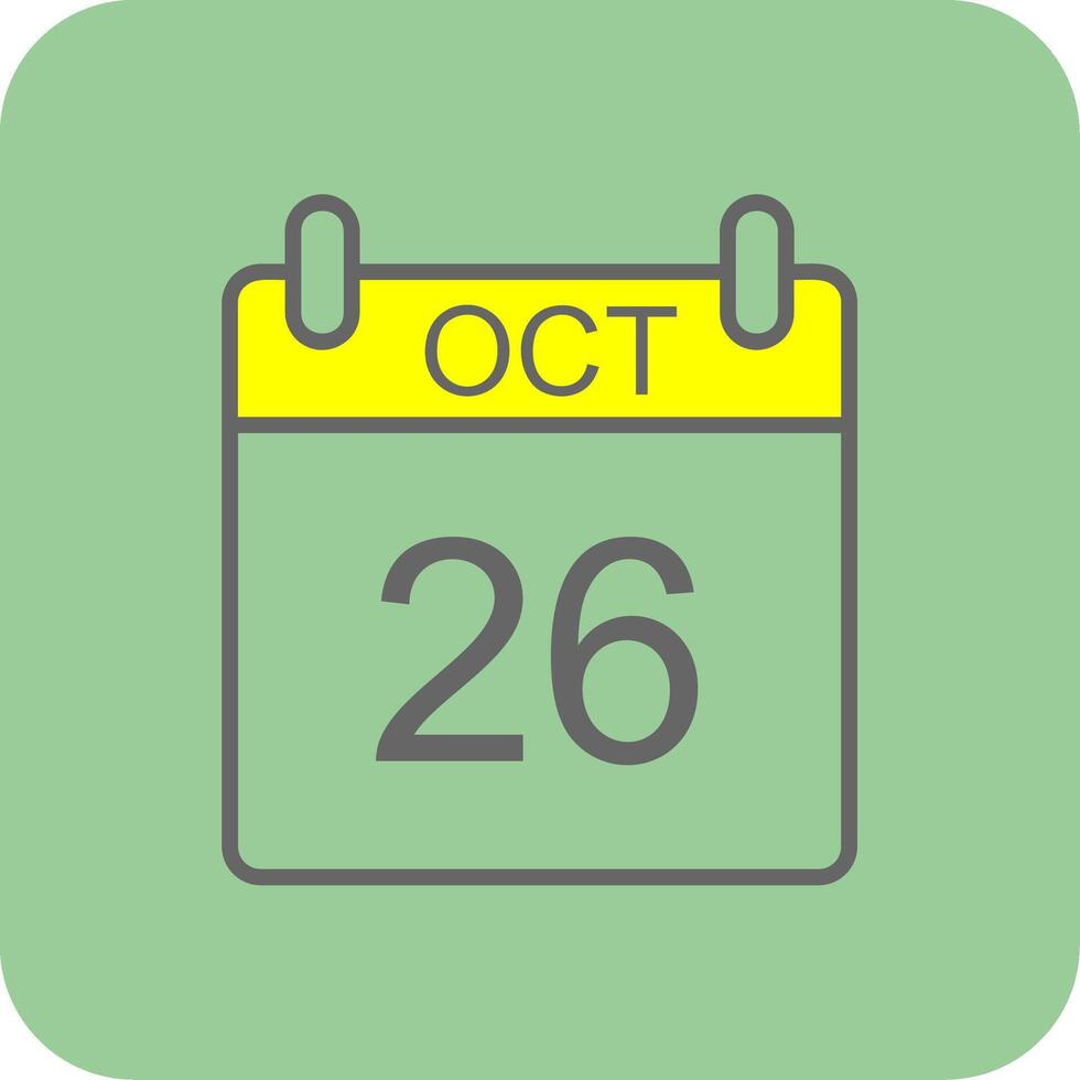 October Filled Yellow Icon vector