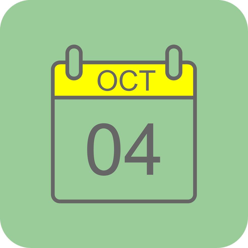 October Filled Yellow Icon vector