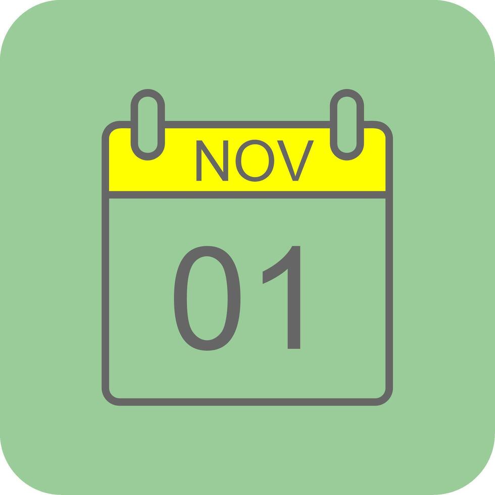 November Filled Yellow Icon vector