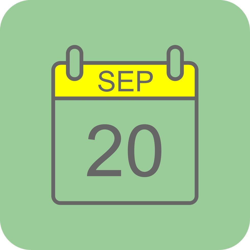 September Filled Yellow Icon vector