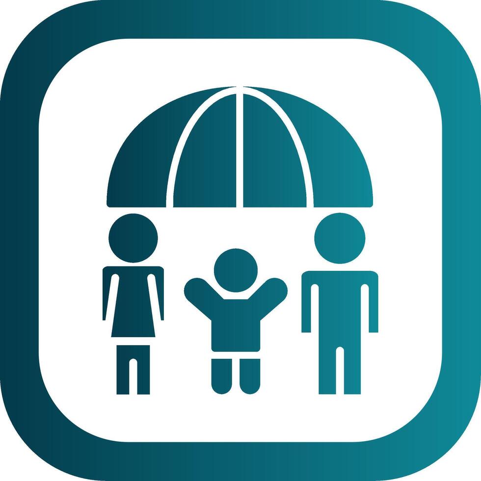 Family Health Insurance Glyph Gradient Corner Icon vector