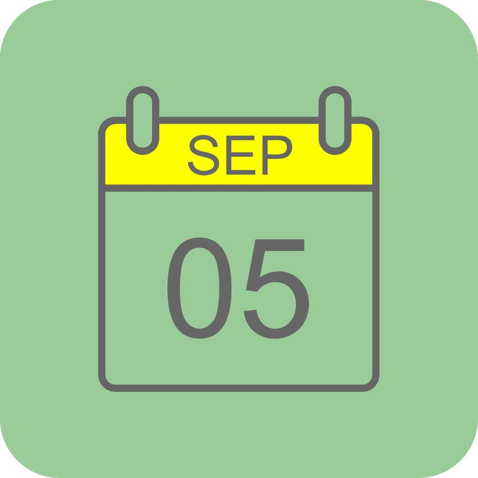 September Filled Yellow Icon vector