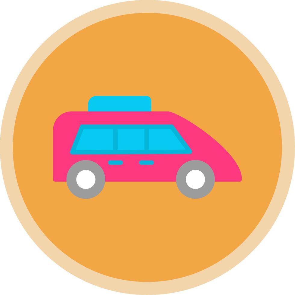 Family Car Flat Multi Circle Icon vector