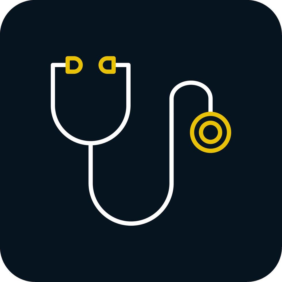 Stethoscope Line Yellow White Icon vector