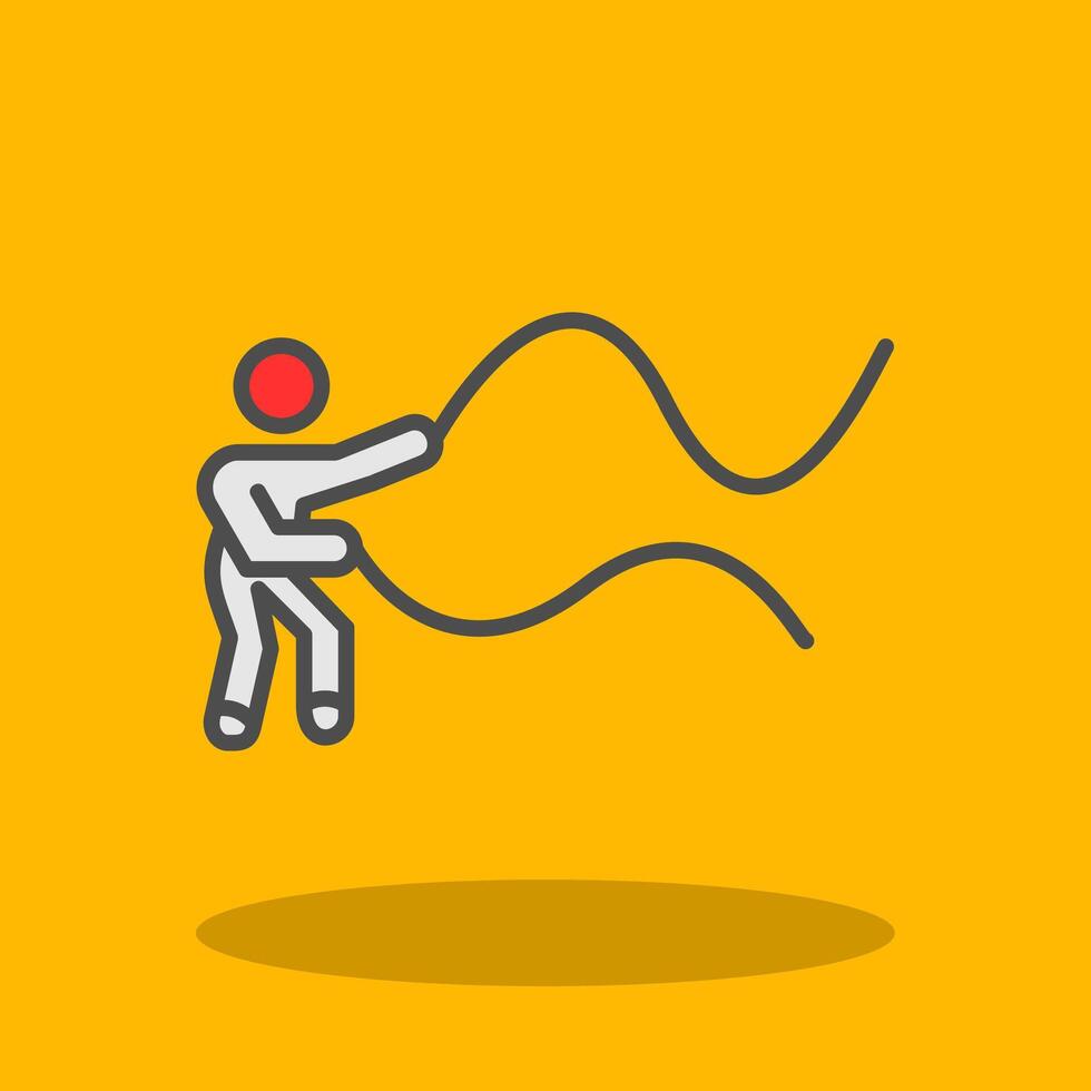 Battle Rope Filled Shadow Icon vector
