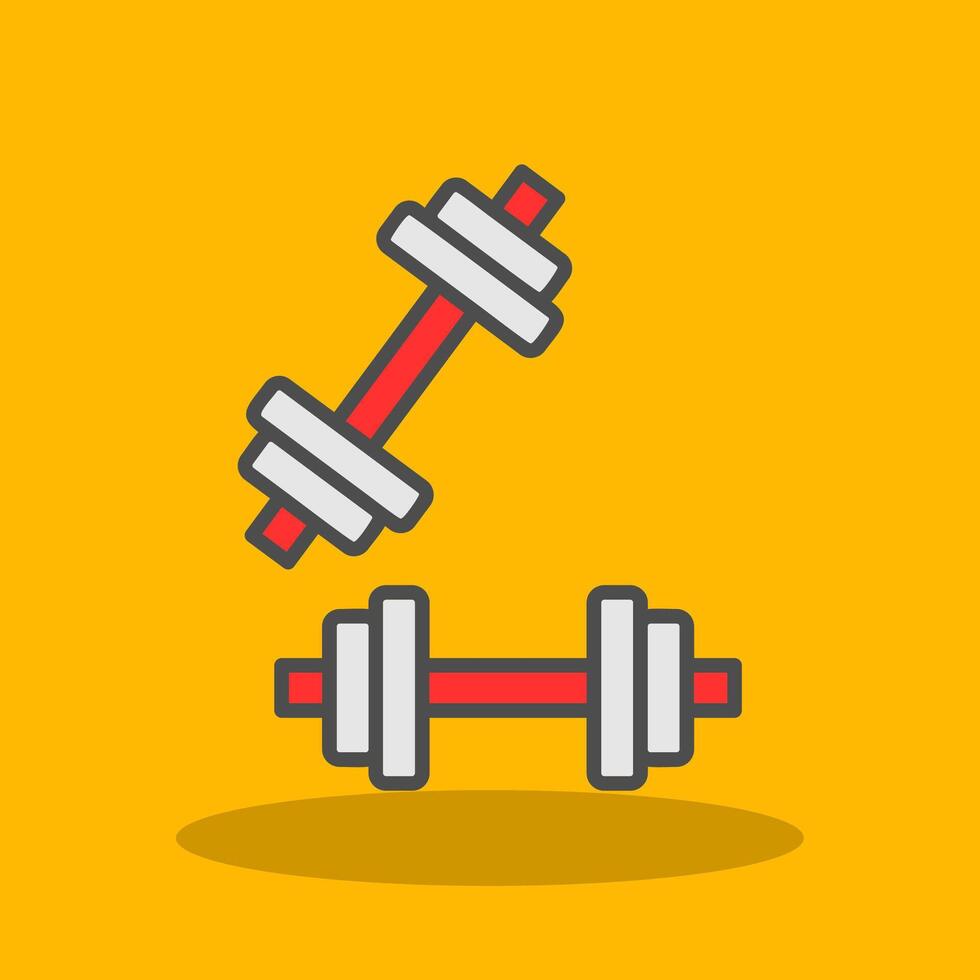 Dumbell Filled Shadow Icon vector