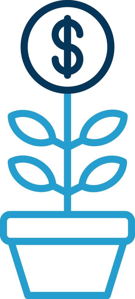 Investment Line Blue Two Color Icon vector