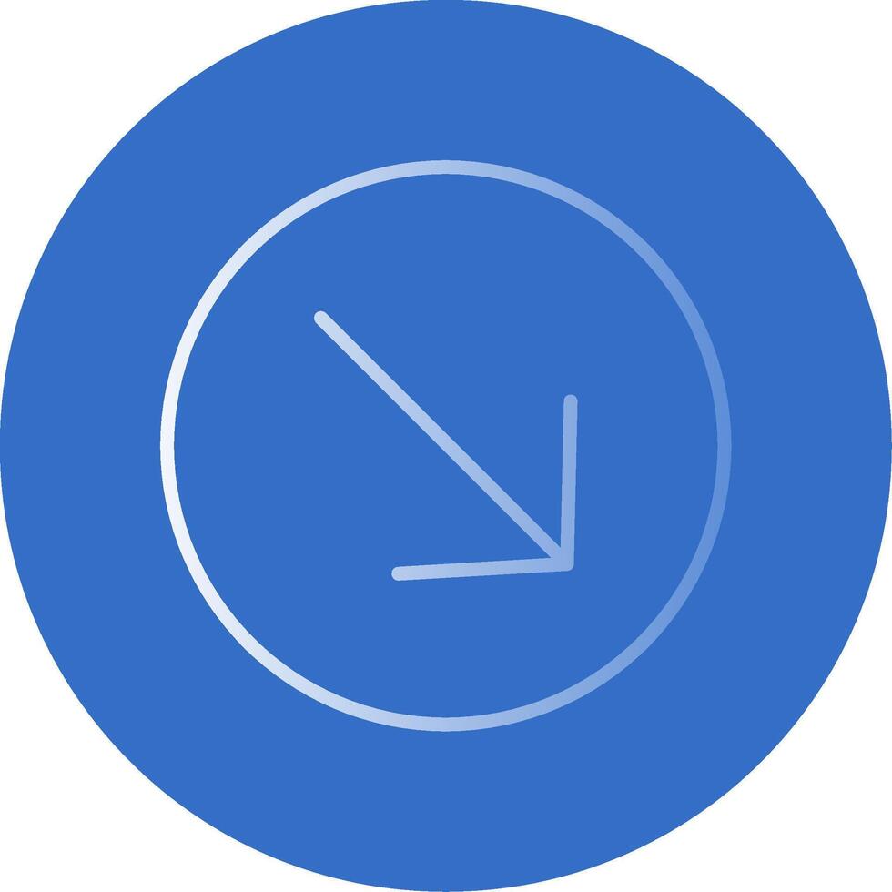 Down Right Arrow Flat Bubble Icon vector