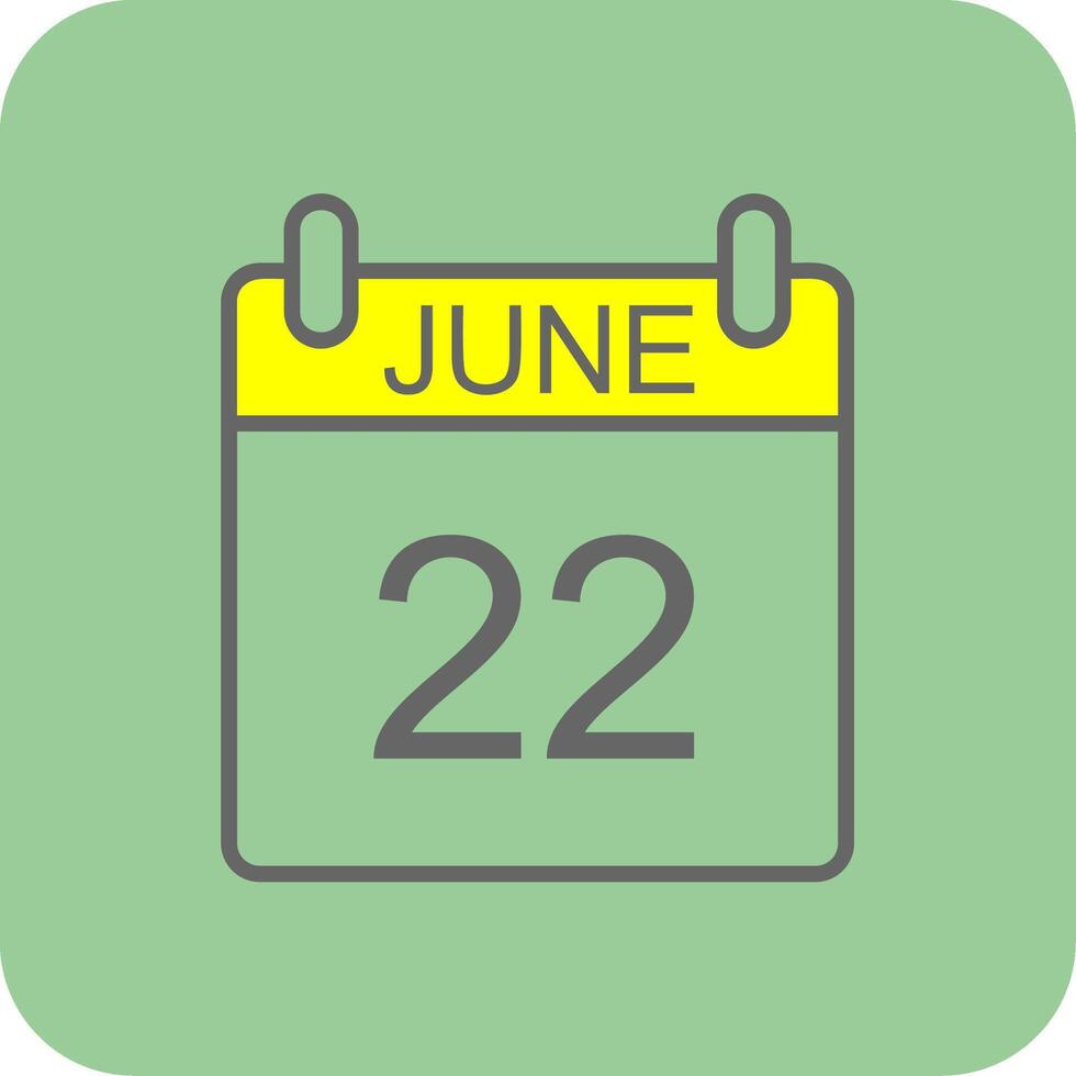June Filled Yellow Icon vector