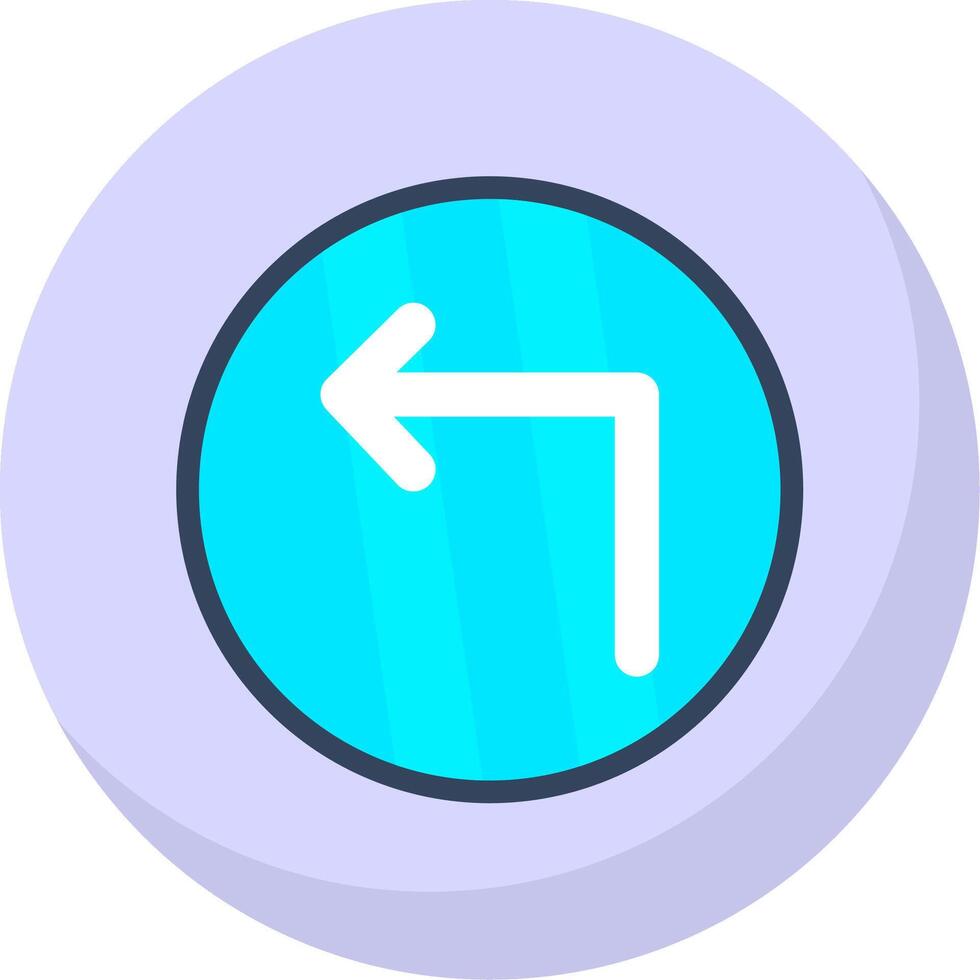 Turn Flat Bubble Icon vector