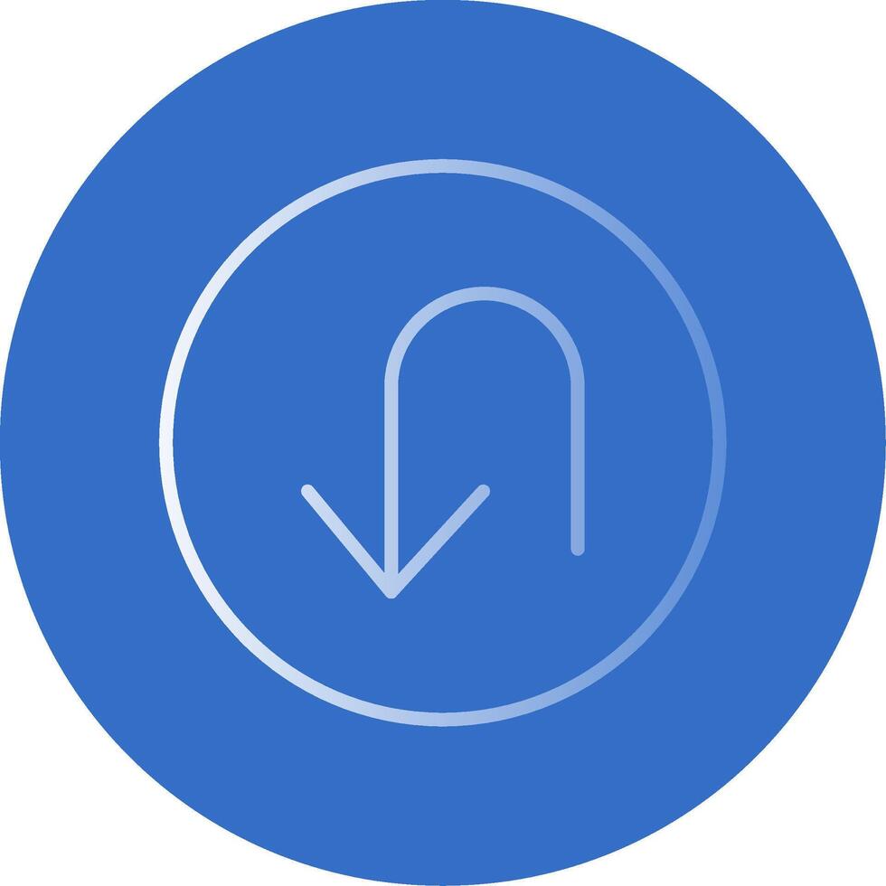 U Turn Flat Bubble Icon vector