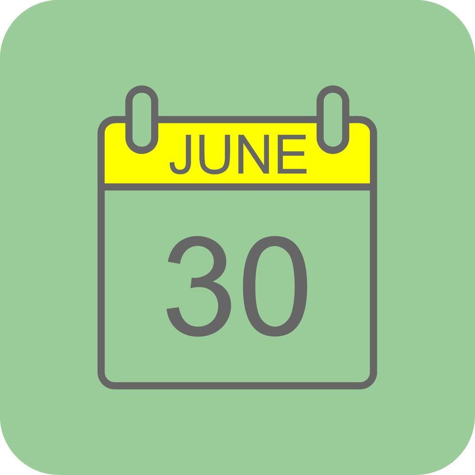 June Filled Yellow Icon vector