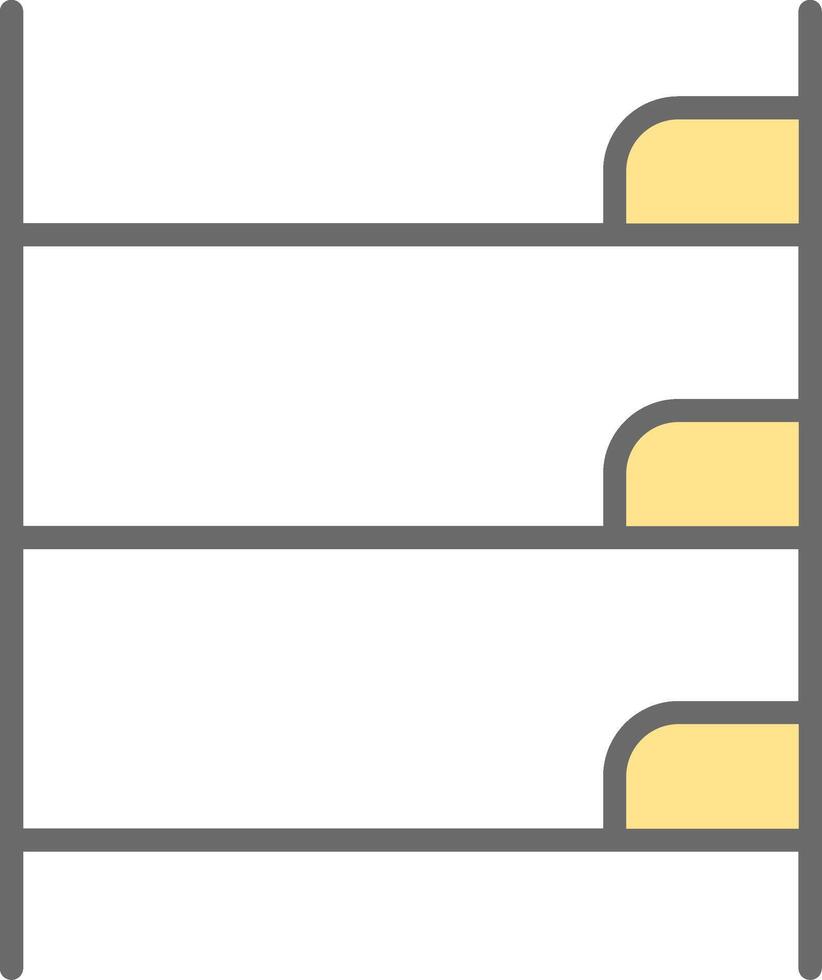 Bunk Bed Line Filled Light Icon vector