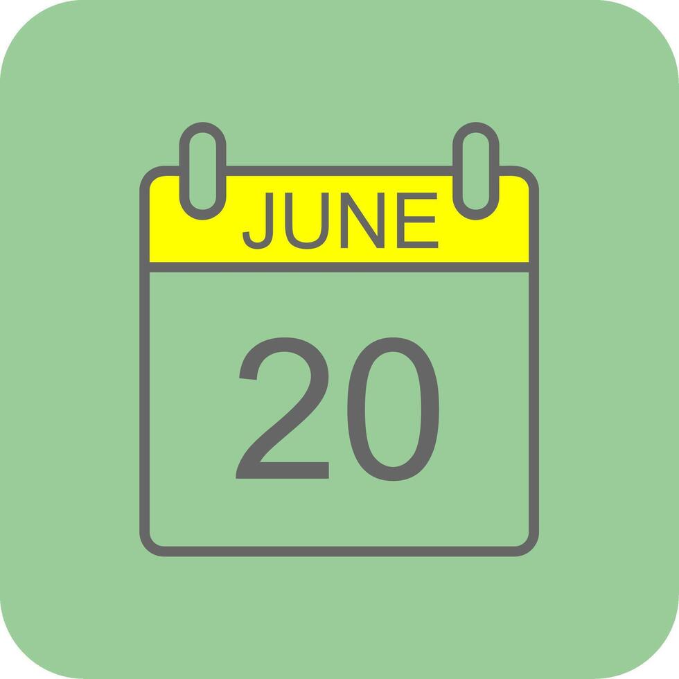 June Filled Yellow Icon vector