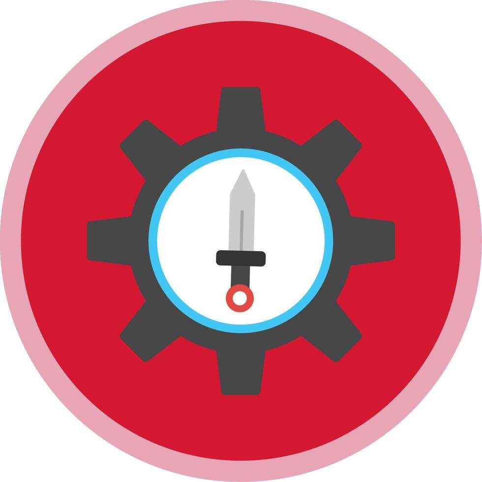 Attack Flat Multi Circle Icon vector