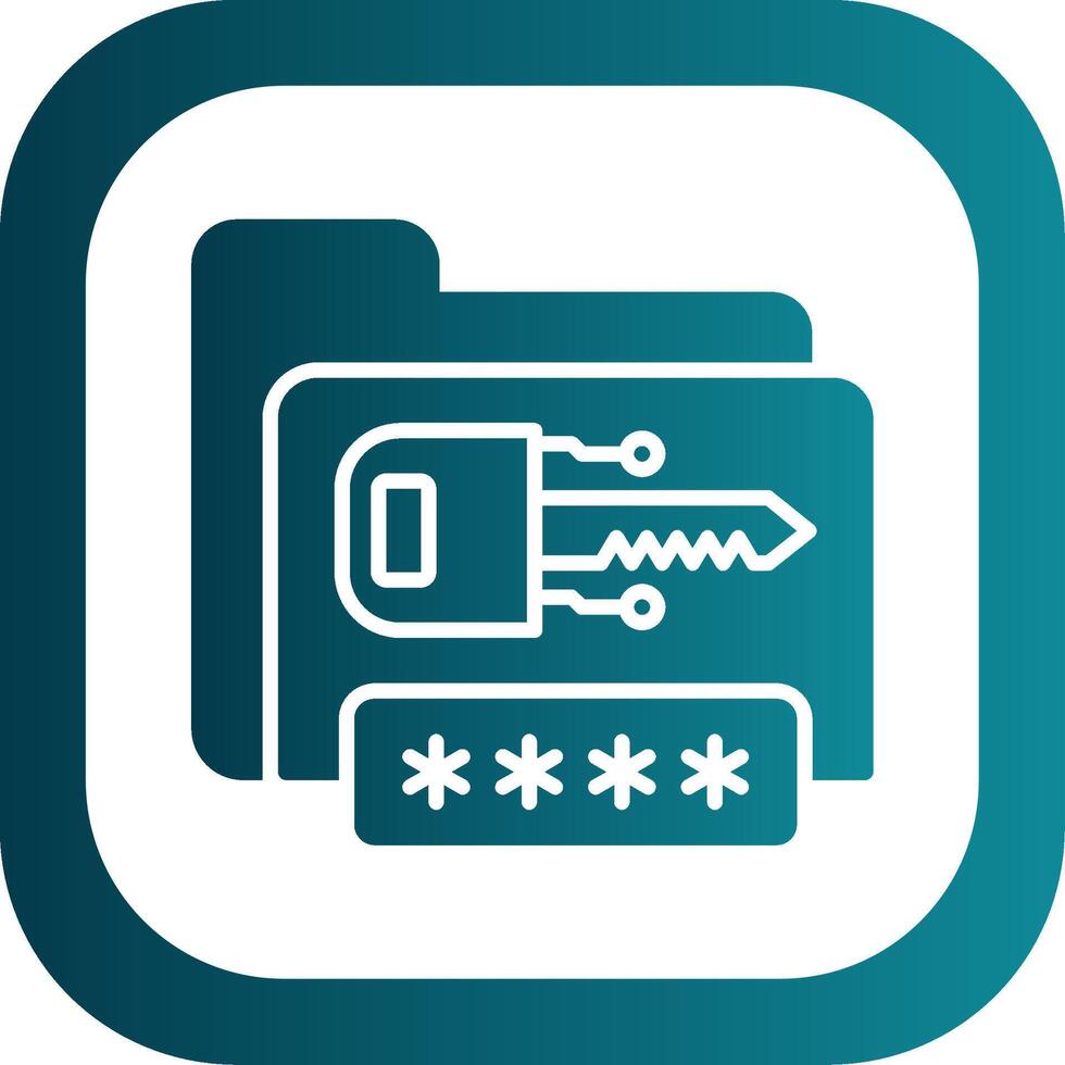 Encryption Glyph Gradient Corner Icon vector