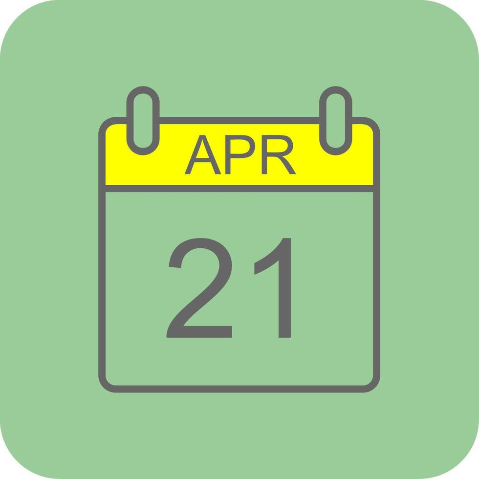 April Filled Yellow Icon vector