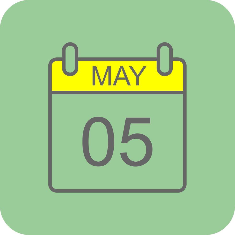 May Filled Yellow Icon vector