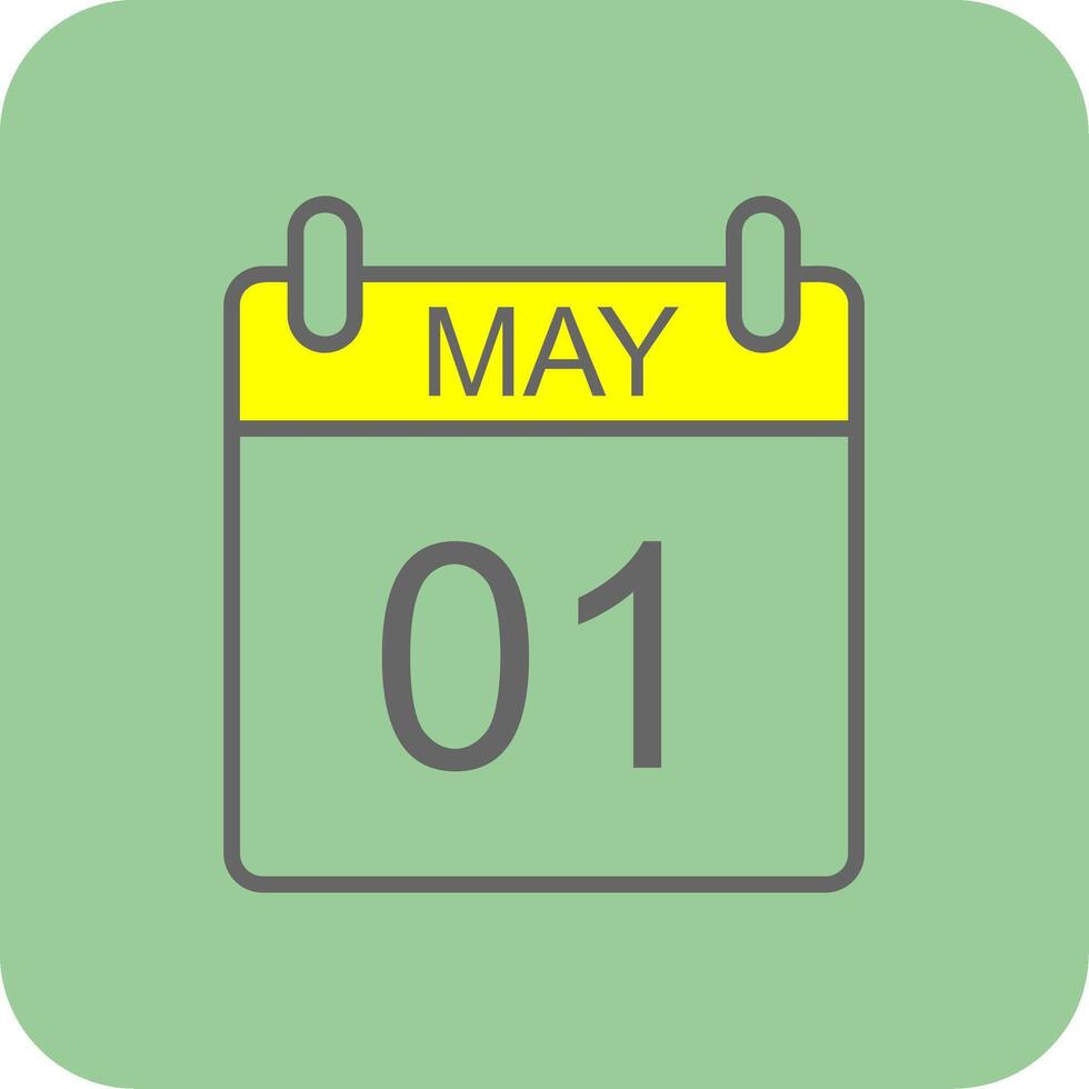 May Filled Yellow Icon vector