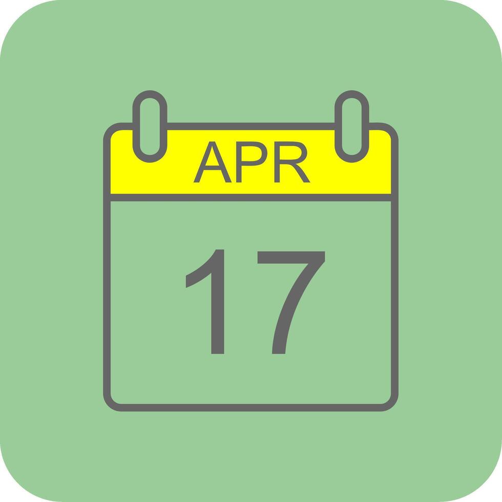 April Filled Yellow Icon vector