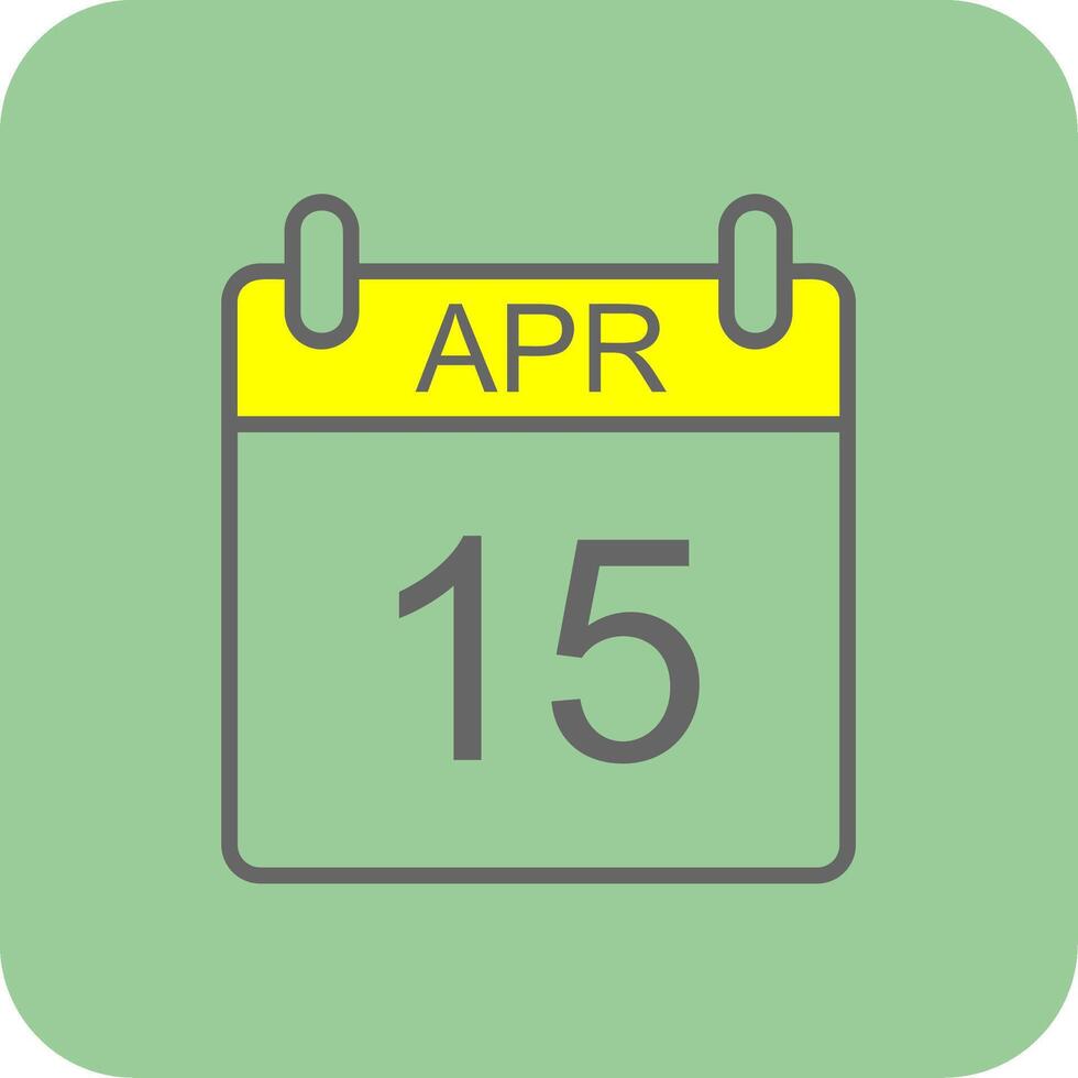 April Filled Yellow Icon vector