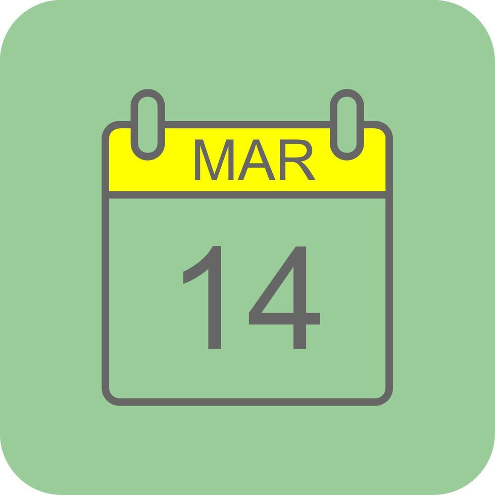 March Filled Yellow Icon vector