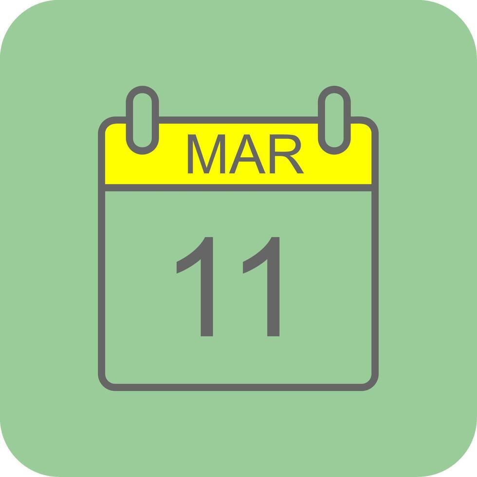 March Filled Yellow Icon vector