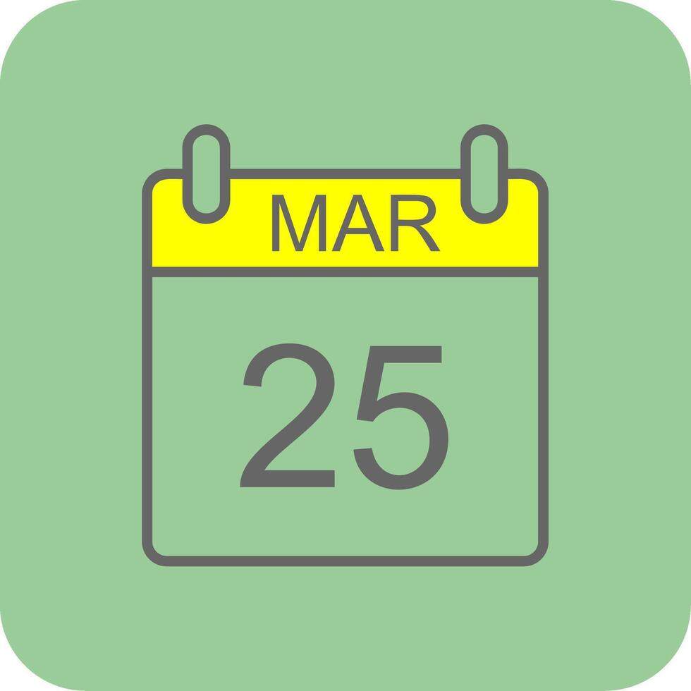 March Filled Yellow Icon vector