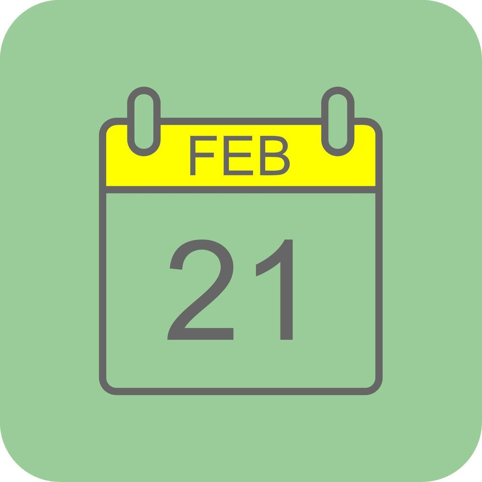 February Filled Yellow Icon vector