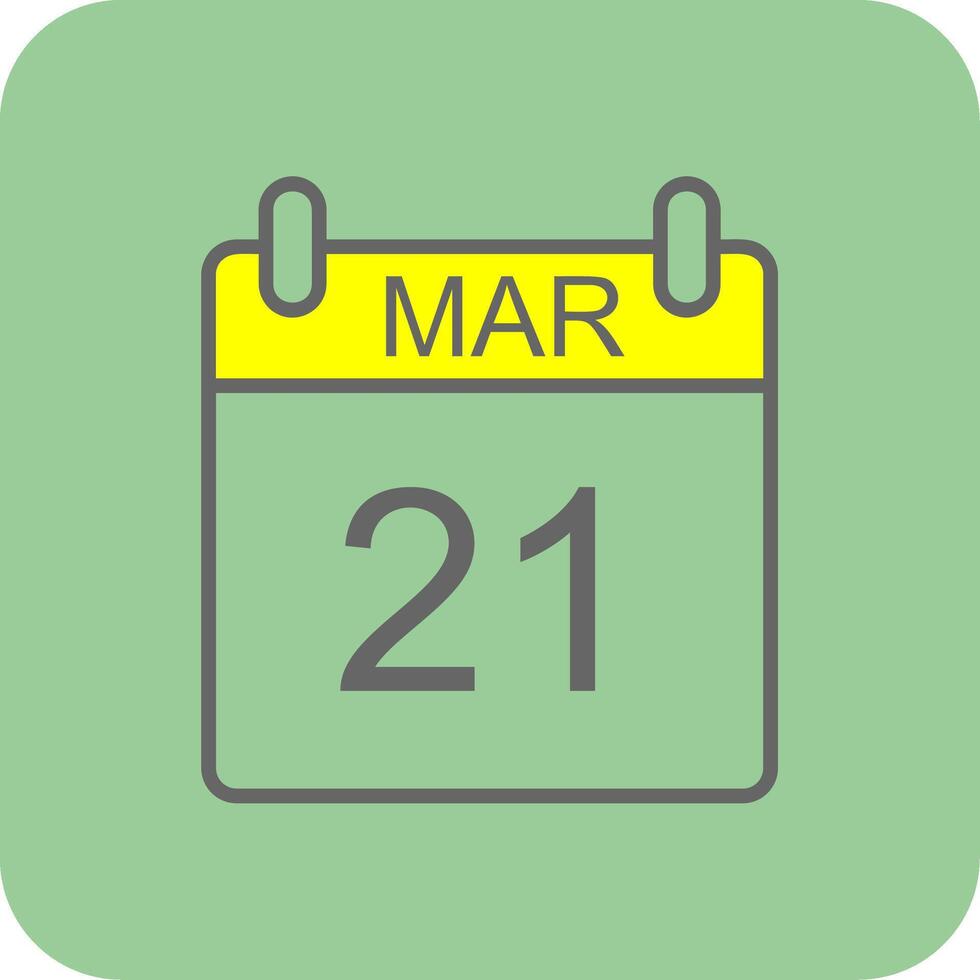 March Filled Yellow Icon vector