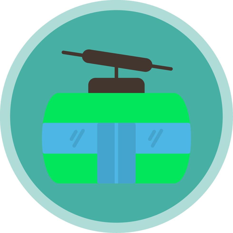 Cableway Flat Multi Circle Icon vector