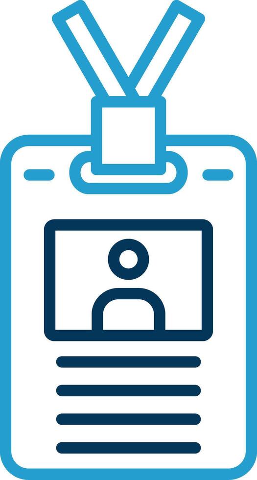 Employee badge Line Blue Two Color Icon vector