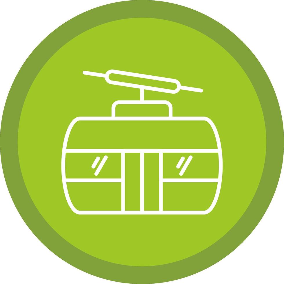 Cableway Line Multi Circle Icon vector