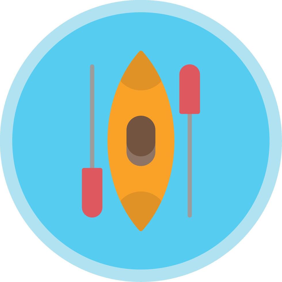 Canoe Flat Multi Circle Icon vector