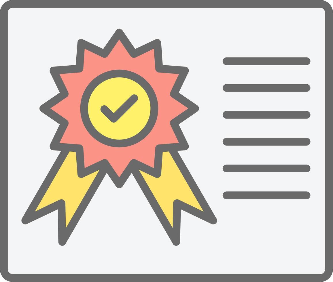 Certificate Line Filled Light Icon vector