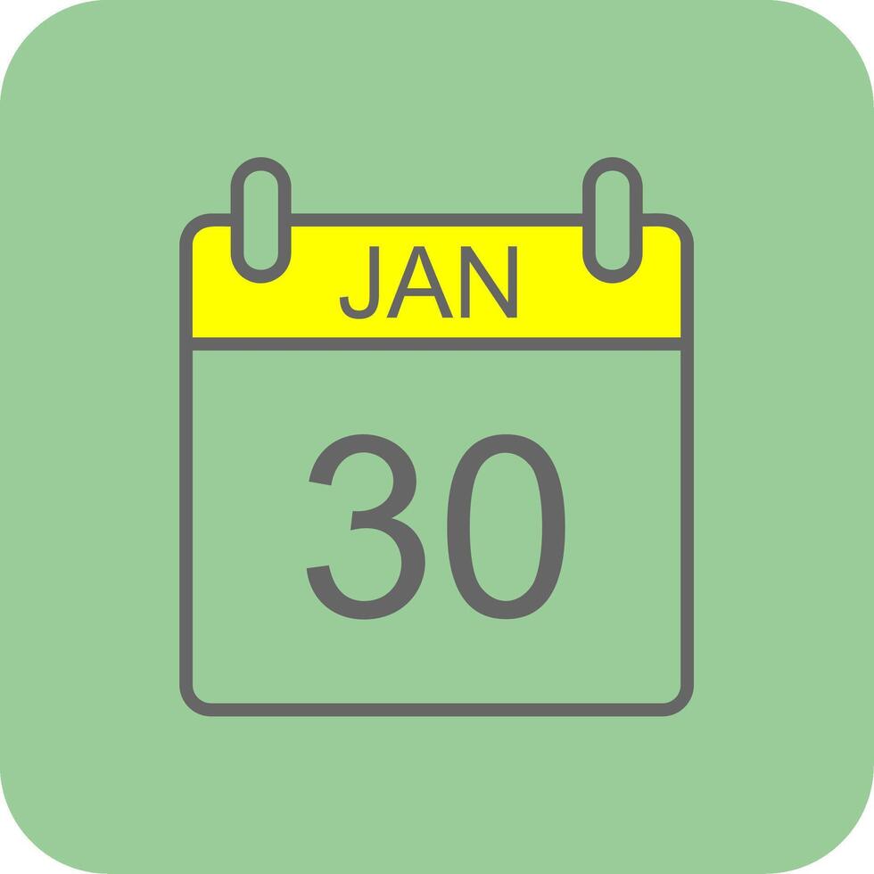 January Filled Yellow Icon vector