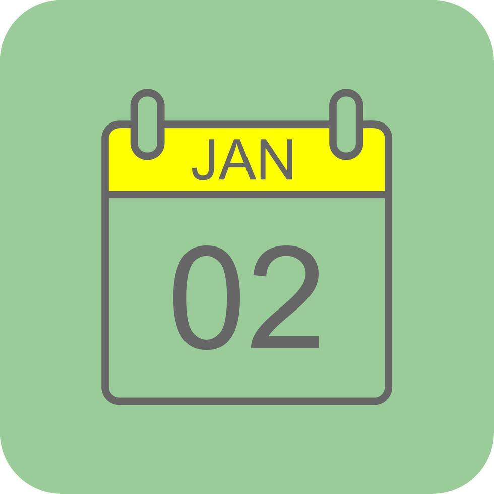 January Filled Yellow Icon vector
